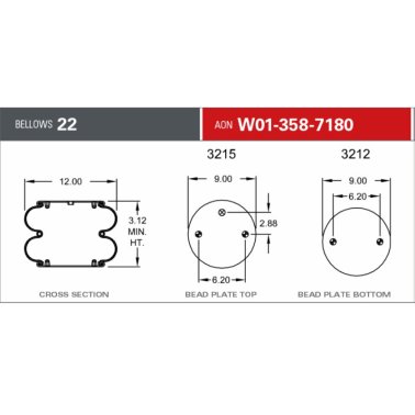 W01-358-7180 Firestone Double Convoluted Air Spring