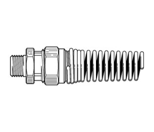 68RBSG-6-4 Parker Male Connector with Spring Guard