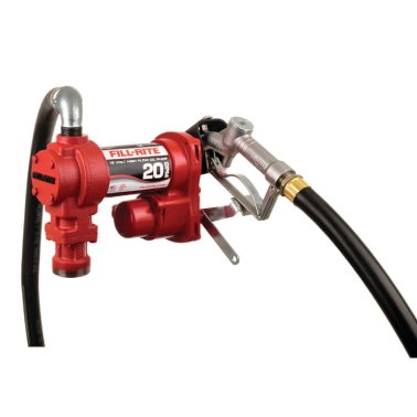 Discharge Hose Suction Pipe Fill-Rite FR4210G 12V 20 GPM Fuel Transfer Pump with Manual Nozzle 